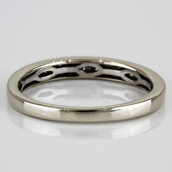 14K White Gold Diamond Wedding Band Anniversary Stackable Bridal Vintage Ring - Picture 4 of 7